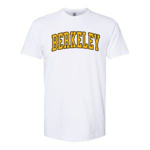 Berkeley Arched Text Yellow Berkeley Softstyle CVC T-Shirt