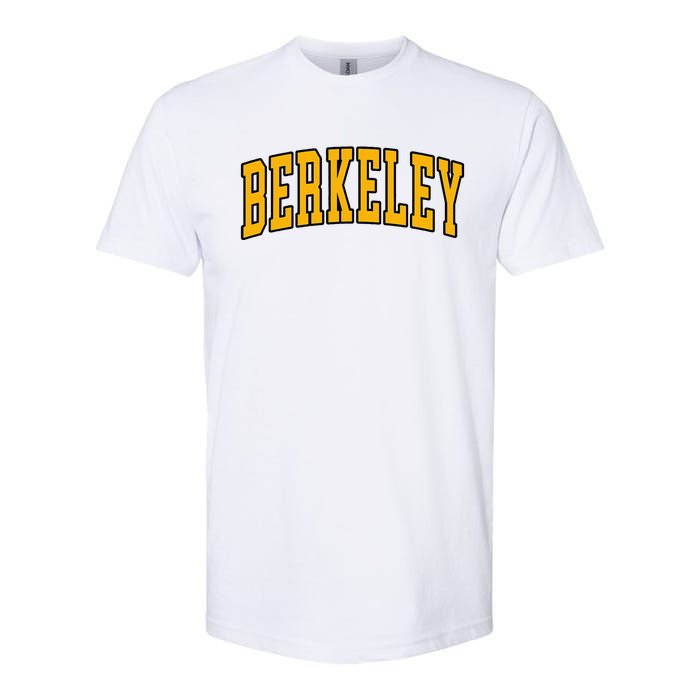 Berkeley Arched Text Yellow Berkeley Softstyle CVC T-Shirt