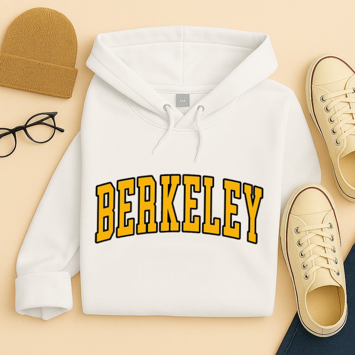 Berkeley Arched Text Yellow Berkeley Hoodie