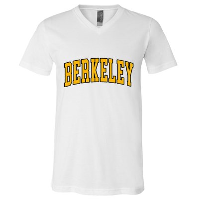Berkeley Arched Text Yellow Berkeley V-Neck T-Shirt