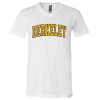 Berkeley Arched Text Yellow Berkeley V-Neck T-Shirt