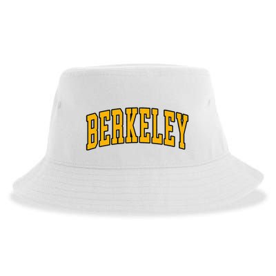 Berkeley Arched Text Yellow Berkeley Sustainable Bucket Hat