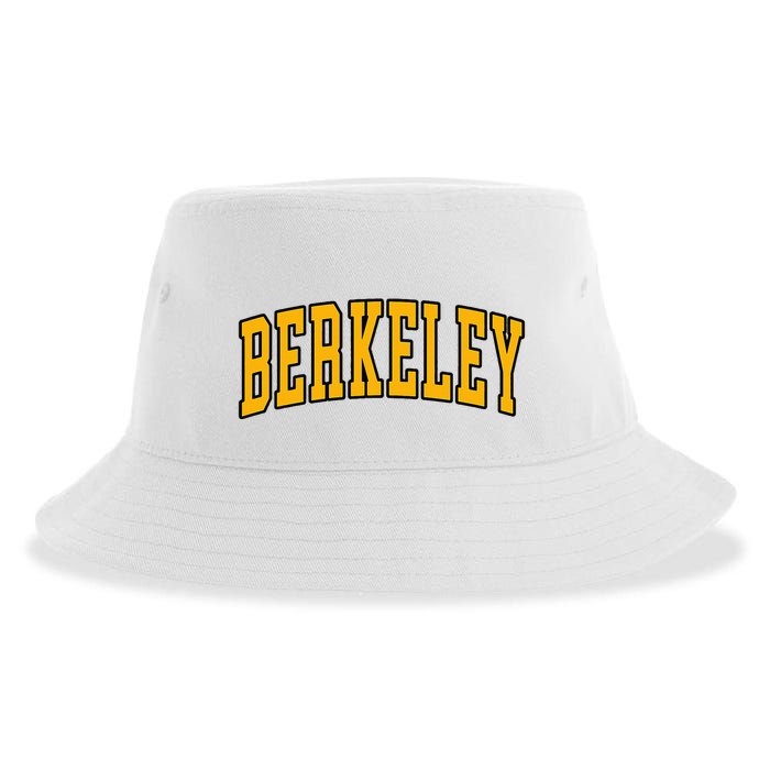 Berkeley Arched Text Yellow Berkeley Sustainable Bucket Hat