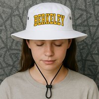 Berkeley Arched Text Yellow Berkeley Bucket Hat