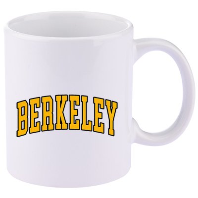Berkeley Arched Text Yellow Berkeley 11oz C Handle Ceramic Mug