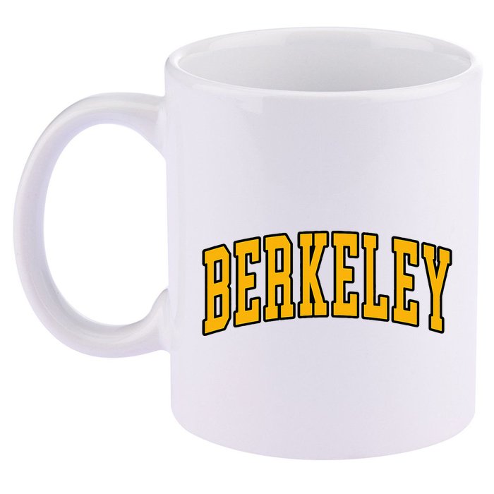 Berkeley Arched Text Yellow Berkeley 11oz C Handle Ceramic Mug