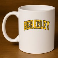 Berkeley Arched Text Yellow Berkeley 11oz C Handle Ceramic Mug