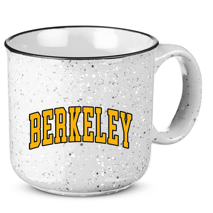 Berkeley Arched Text Yellow Berkeley 15oz Campfire Ceramic Mug