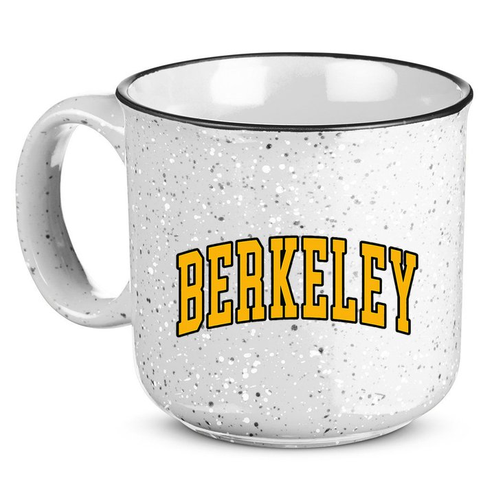 Berkeley Arched Text Yellow Berkeley 15oz Campfire Ceramic Mug