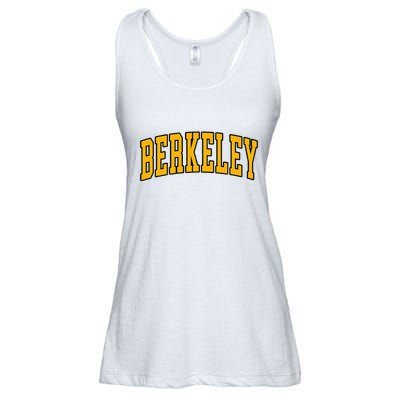 Berkeley Arched Text Yellow Berkeley Ladies Essential Flowy Tank