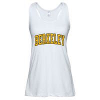 Berkeley Arched Text Yellow Berkeley Ladies Essential Flowy Tank