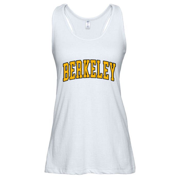 Berkeley Arched Text Yellow Berkeley Ladies Essential Flowy Tank