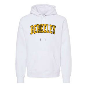 Berkeley Arched Text Yellow Berkeley Premium Hoodie