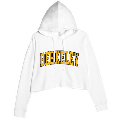 Berkeley Arched Text Yellow Berkeley Crop Fleece Hoodie