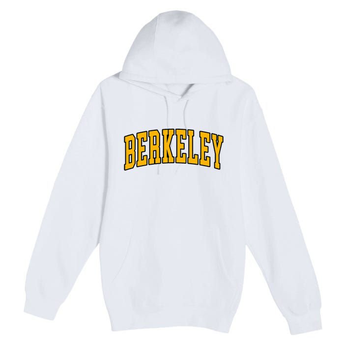 Berkeley Arched Text Yellow Berkeley Premium Pullover Hoodie