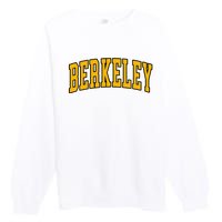 Berkeley Arched Text Yellow Berkeley Premium Crewneck Sweatshirt