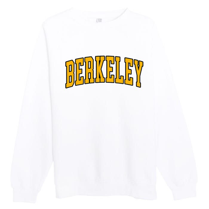 Berkeley Arched Text Yellow Berkeley Premium Crewneck Sweatshirt