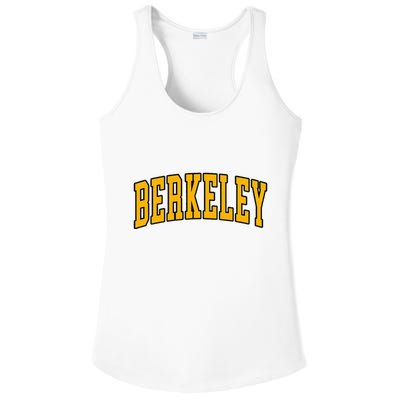 Berkeley Arched Text Yellow Berkeley Ladies PosiCharge Competitor Racerback Tank