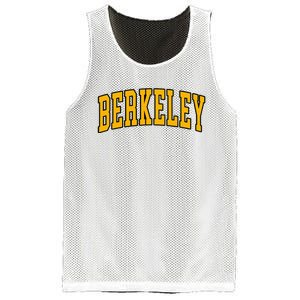 Berkeley Arched Text Yellow Berkeley Mesh Reversible Basketball Jersey Tank