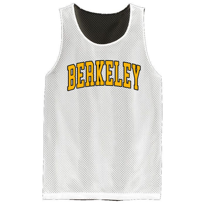 Berkeley Arched Text Yellow Berkeley Mesh Reversible Basketball Jersey Tank