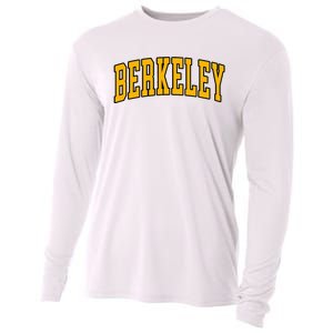 Berkeley Arched Text Yellow Berkeley Cooling Performance Long Sleeve Crew