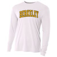 Berkeley Arched Text Yellow Berkeley Cooling Performance Long Sleeve Crew