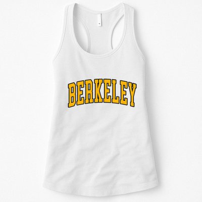 Berkeley Arched Text Yellow Berkeley Womens Tank Top