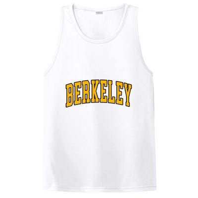 Berkeley Arched Text Yellow Berkeley PosiCharge Competitor Tank