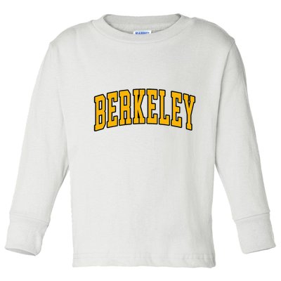 Berkeley Arched Text Yellow Berkeley Toddler Long Sleeve Shirt