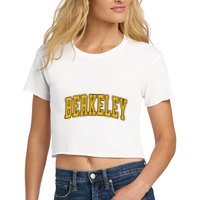 Berkeley Arched Text Yellow Berkeley Crop Top
