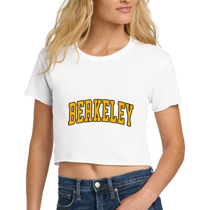 Berkeley Arched Text Yellow Berkeley Crop Top