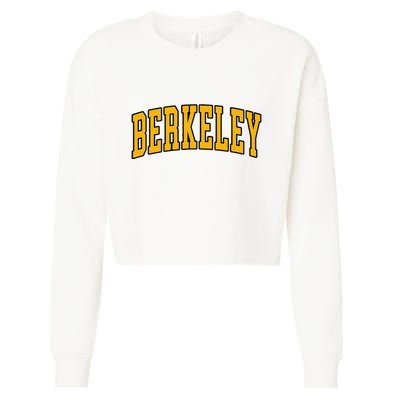 Berkeley Arched Text Yellow Berkeley Cropped Pullover Crew