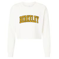 Berkeley Arched Text Yellow Berkeley Cropped Pullover Crew