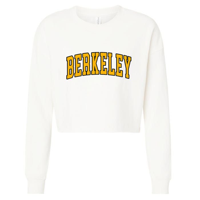 Berkeley Arched Text Yellow Berkeley Cropped Pullover Crew