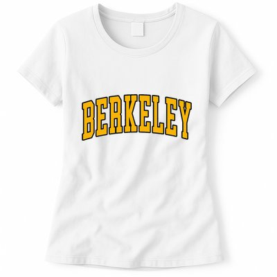 Berkeley Arched Text Yellow Berkeley Womens T-Shirt