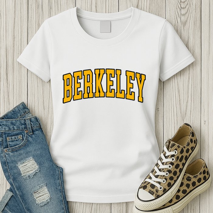 Berkeley Arched Text Yellow Berkeley Womens T-Shirt