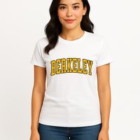 Berkeley Arched Text Yellow Berkeley Womens T-Shirt