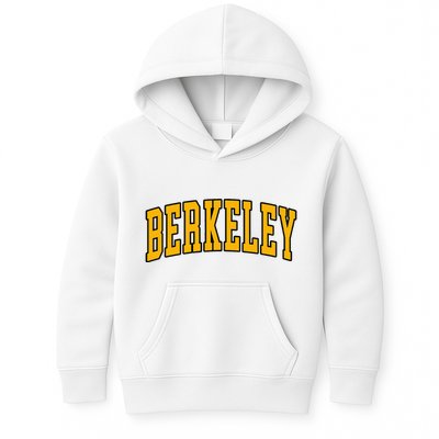 Berkeley Arched Text Yellow Berkeley Kids Hoodie