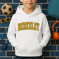Berkeley Arched Text Yellow Berkeley Kids Hoodie