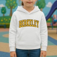 Berkeley Arched Text Yellow Berkeley Kids Hoodie