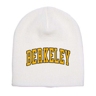 Berkeley Arched Text Yellow Berkeley Short Acrylic Beanie