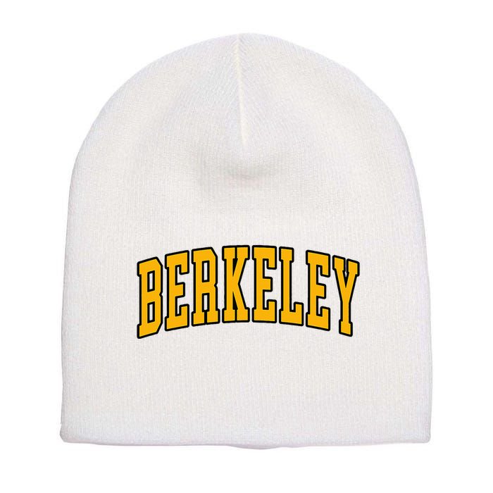 Berkeley Arched Text Yellow Berkeley Short Acrylic Beanie