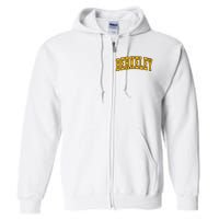 Berkeley Arched Text Yellow Berkeley Full Zip Hoodie