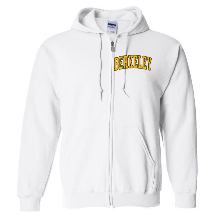 Berkeley Arched Text Yellow Berkeley Full Zip Hoodie