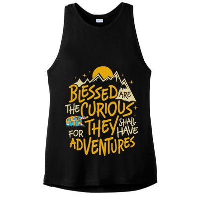 Blessed Are The Curious They Shall Have Adventures Ladies PosiCharge Tri-Blend Wicking Tank