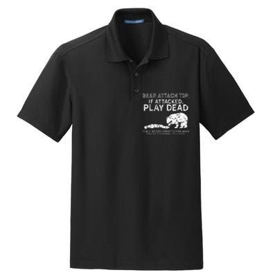 Bear Attack Tip If Attacked Play Dead Dry Zone Grid Polo