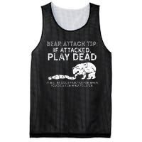 Bear Attack Tip If Attacked Play Dead Mesh Reversible Basketball Jersey Tank