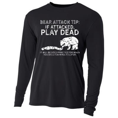 Bear Attack Tip If Attacked Play Dead Cooling Performance Long Sleeve Crew