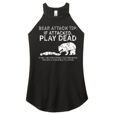 Bear Attack Tip If Attacked Play Dead Women’s Perfect Tri Rocker Tank