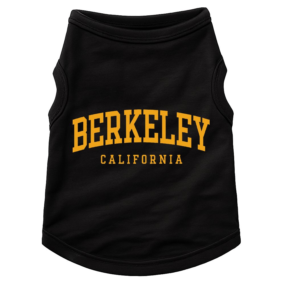Berkeley Arched Text Yellow Doggie Tank
